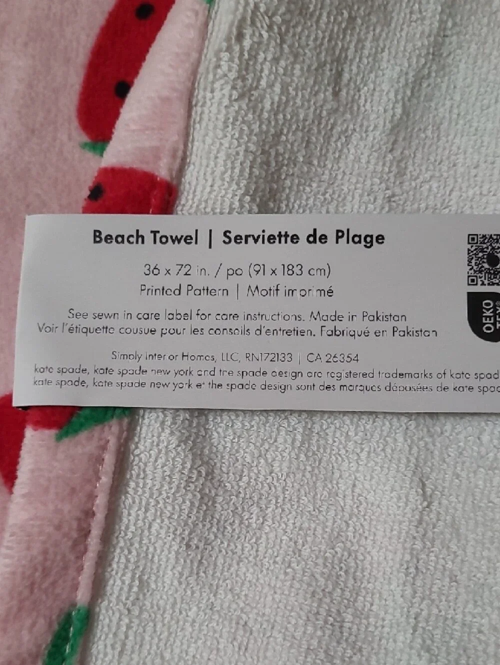 Kate Spade New Strawberries Beach Towel